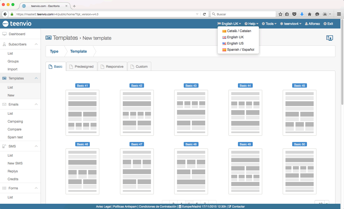 Nuevo email marketing teenvio Idiomas