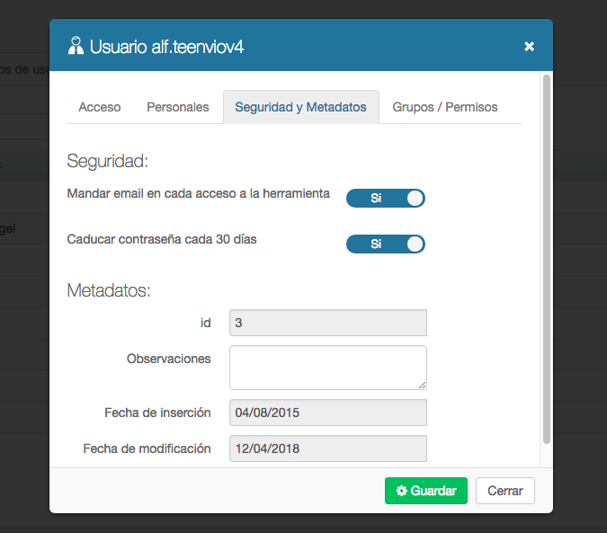 Seguridad en usuarios